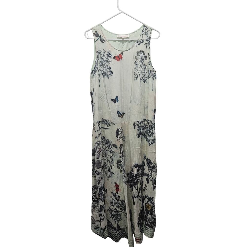 Kavita Bhartia Botanical Butterfly Maxi Dress Sleeveless Artsy Boho Small